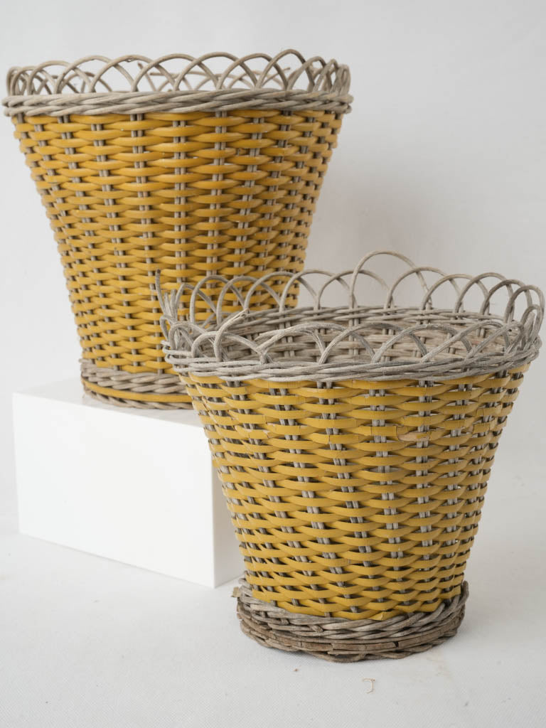 Charming, Rustic Wicker Waste Paper Baskets