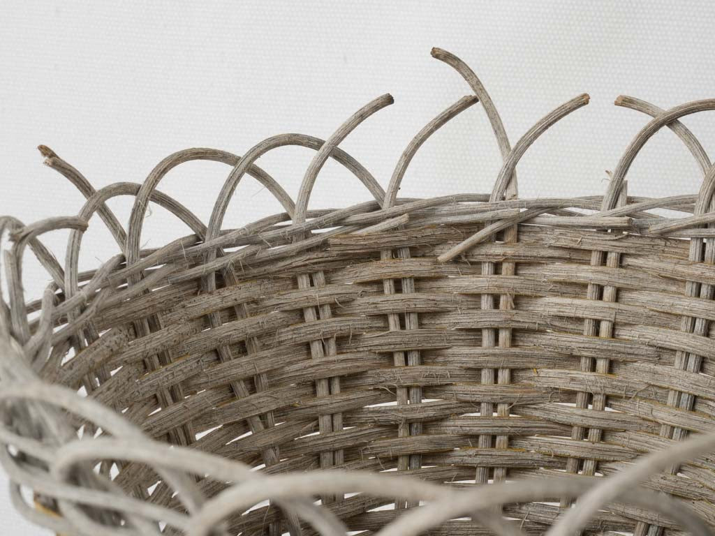 Aged, Rustic Wicker Waste Paper Baskets