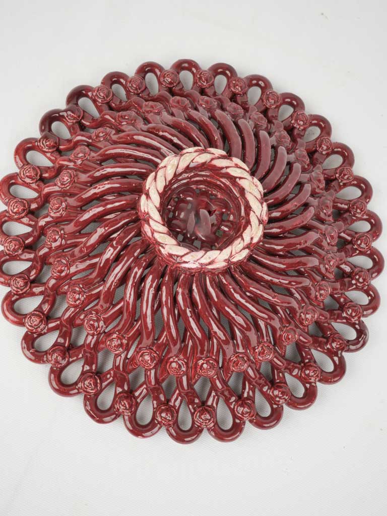 Bold Burgundy Red Openwork Bowl