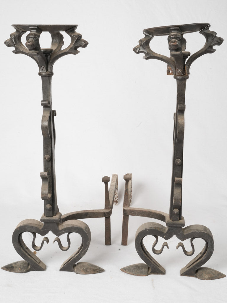 Art Nouveau fireplace andirons decorative