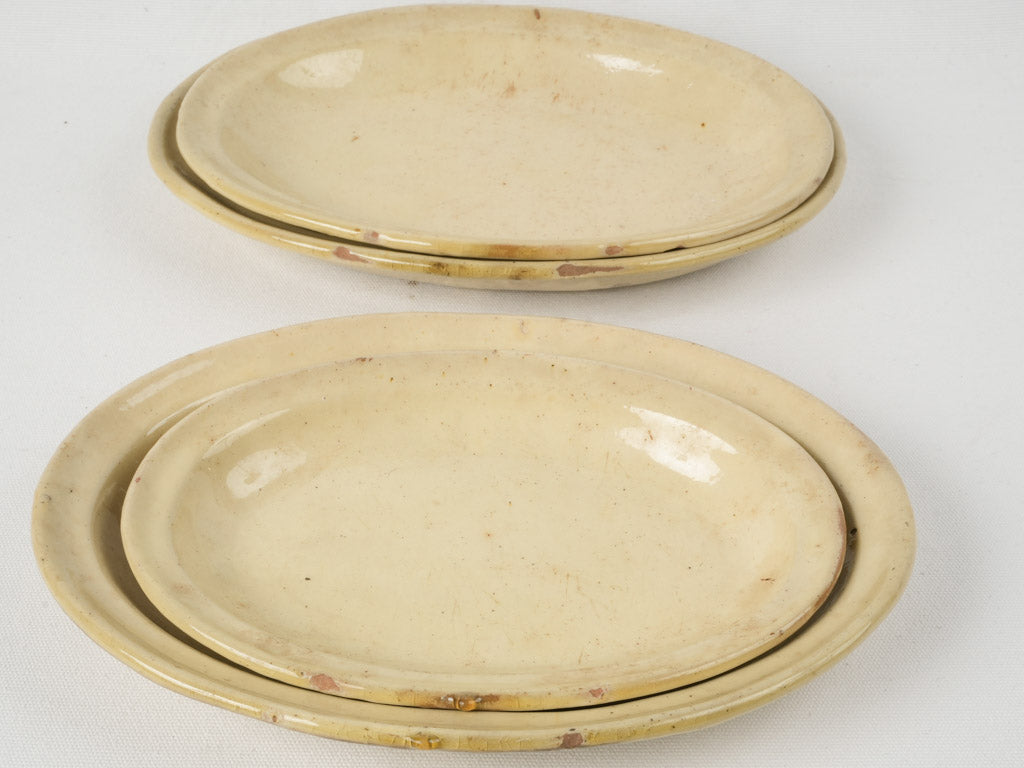 Mediterranean vintage ceramic oval dishes