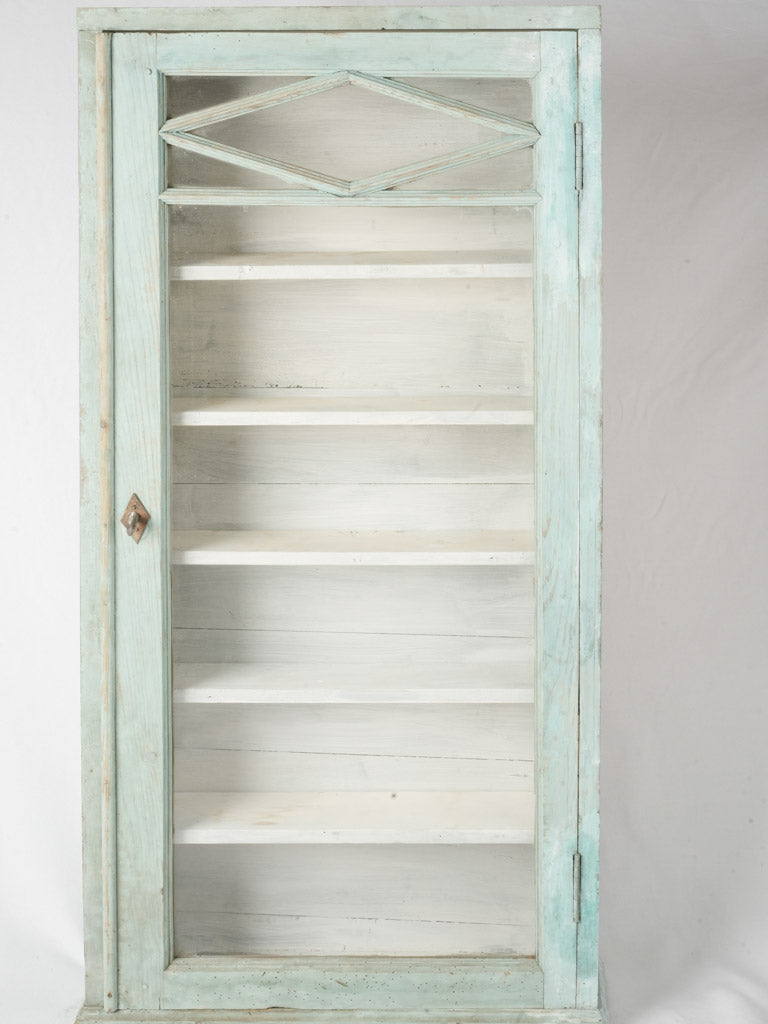 Antique French wall vitrine - light blue 48½" x24½"