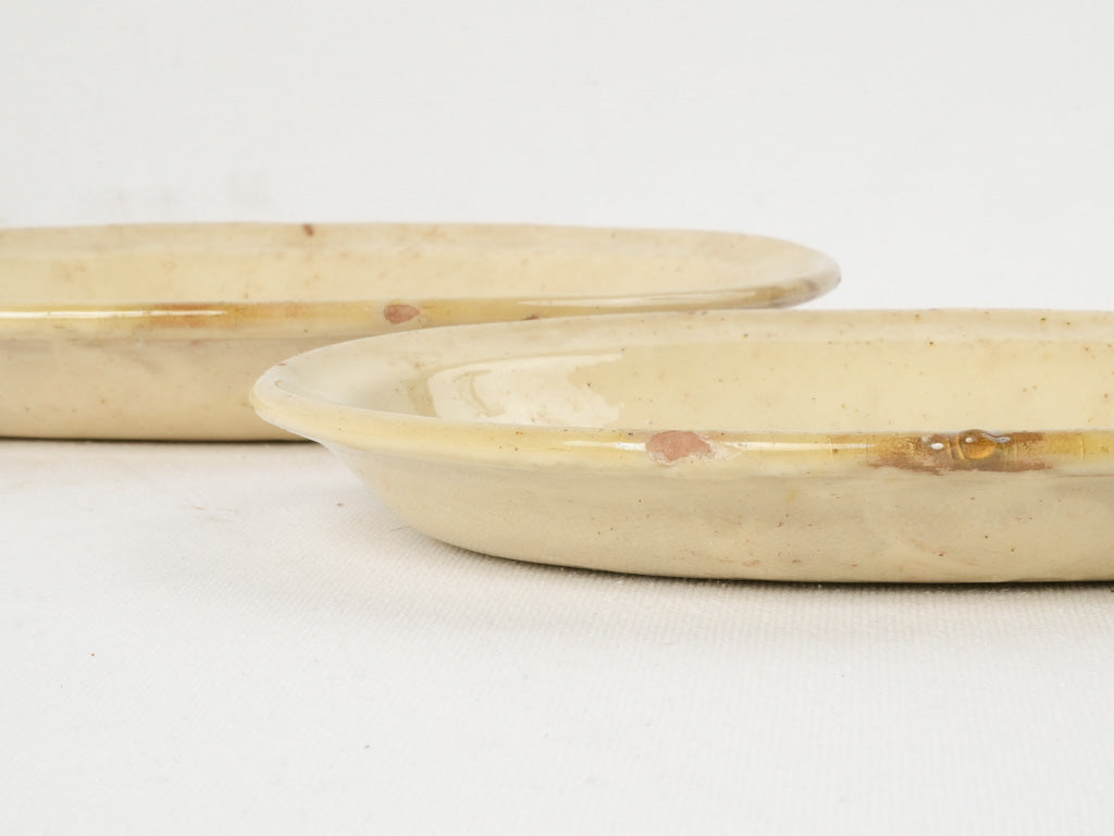 Charming French vintage ceramic oval trays