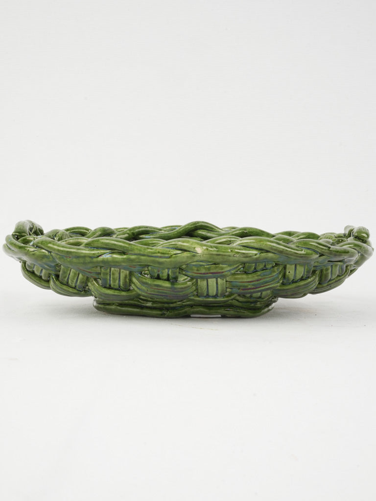 Textured Green Braided Rim Bowl