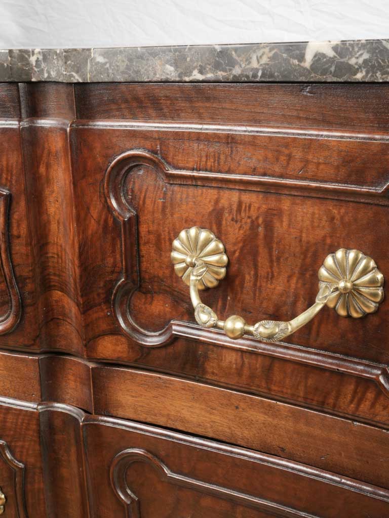 Elegant bombé marble-top commode  