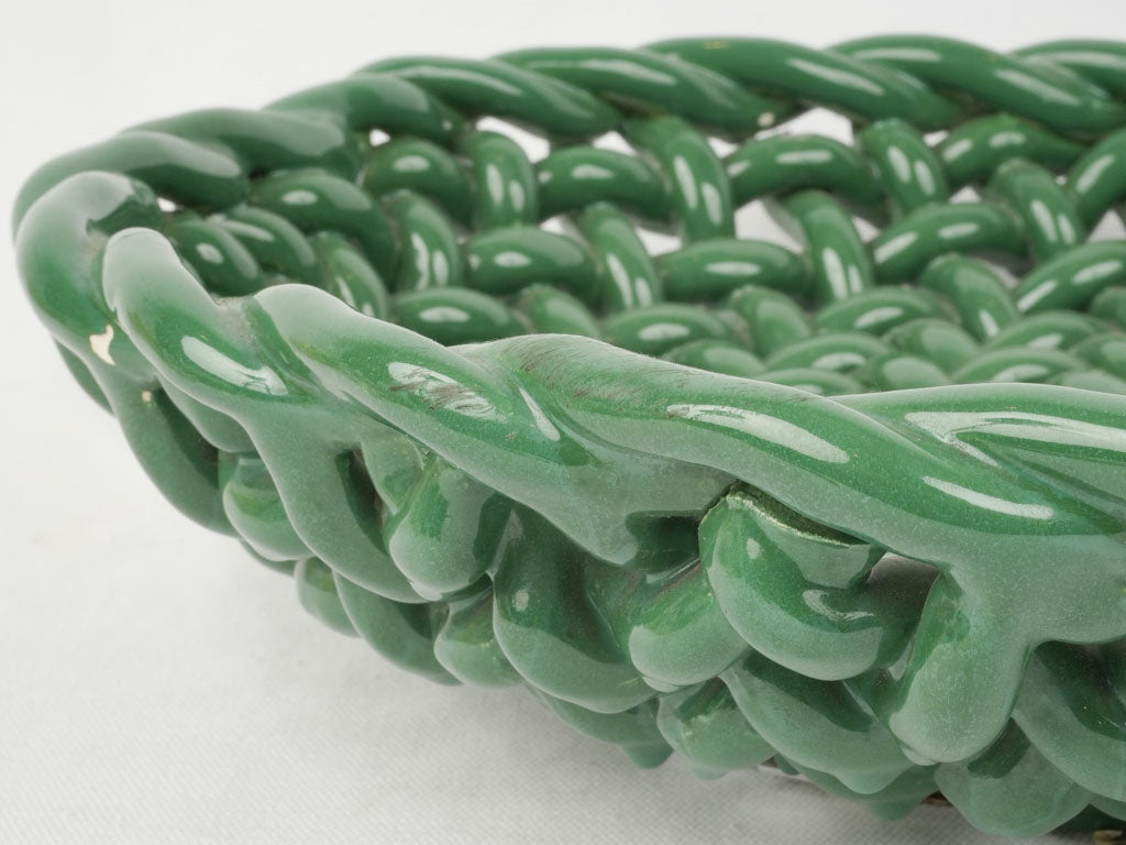 Sturdy Vallauris Green Ceramic Serving Bowl