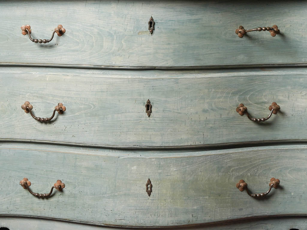 Gorgeous blue patina oak bedside table