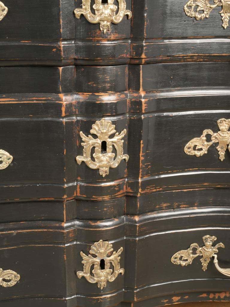 Historic 18th-century commode, black patina  