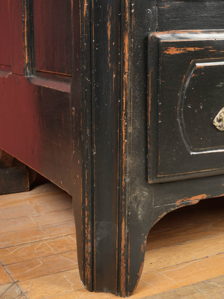 Refined walnut commode, bronze details  