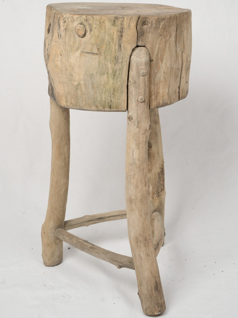 Handcrafted primitive driftwood side table