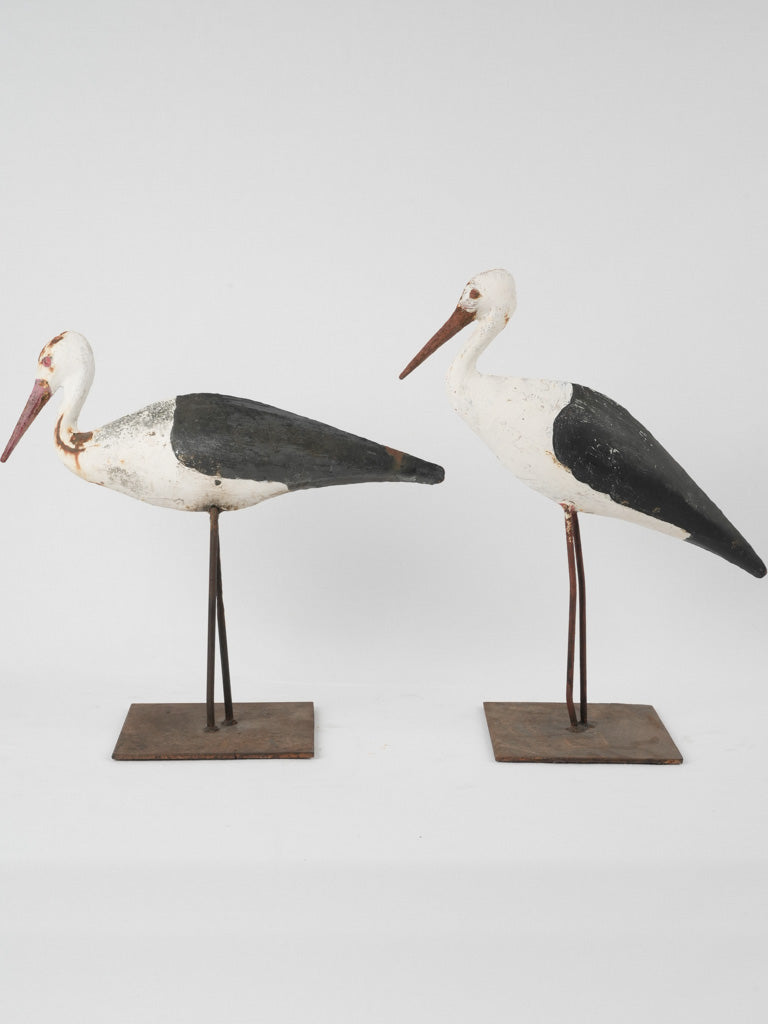 Tole, antique Alsatian stork decoration