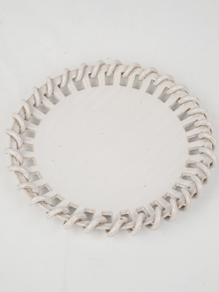 Rare White Ceramic Platter by Émile Tessier