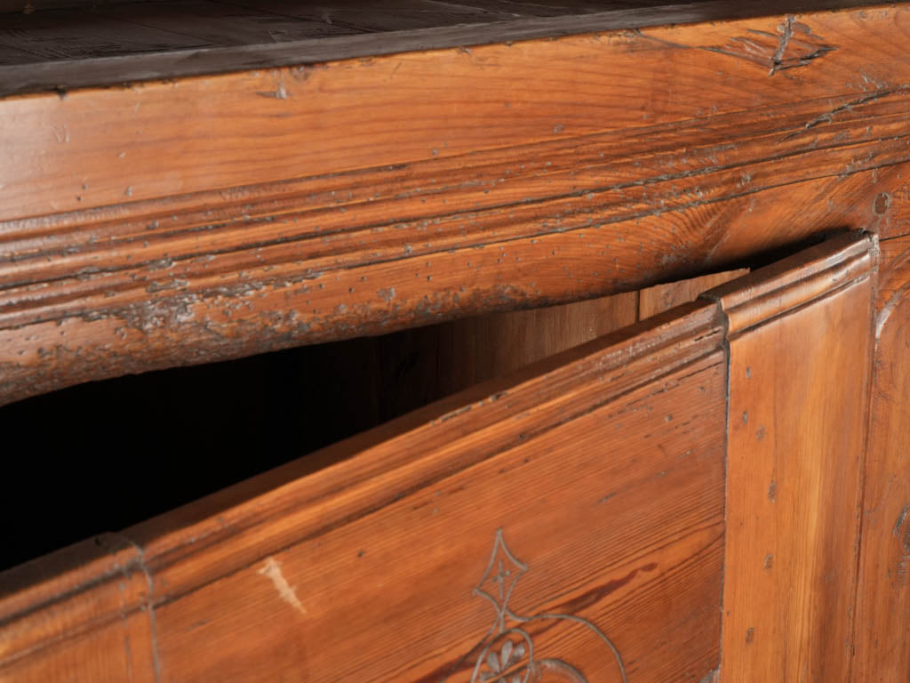 Aged authentic pine farmhouse cupboard  