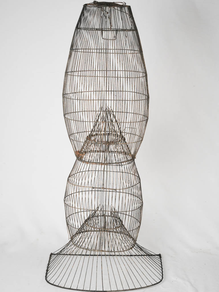 Vintage sculptural French river fish trap