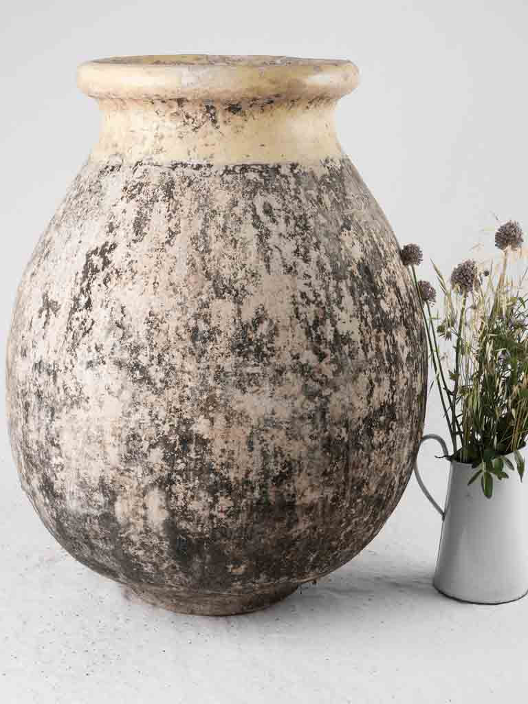 Textured historical Biot jar accent