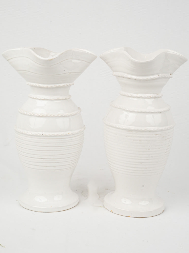 Refined White Malicorne Ceramic Pitchers