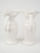 Stylish French White Pottery Pitchers