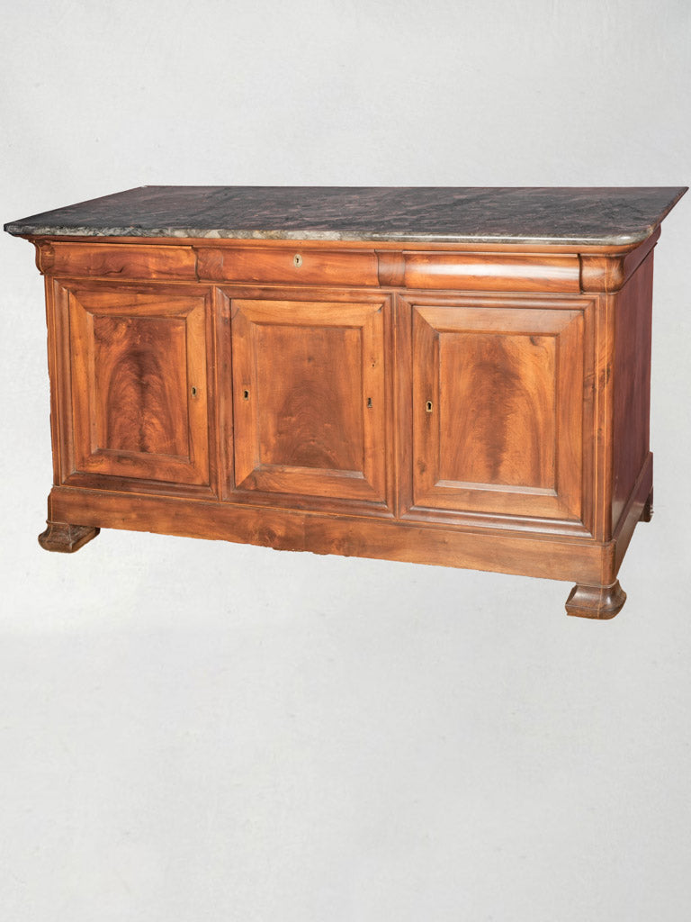 Elegant walnut sideboard with marble  