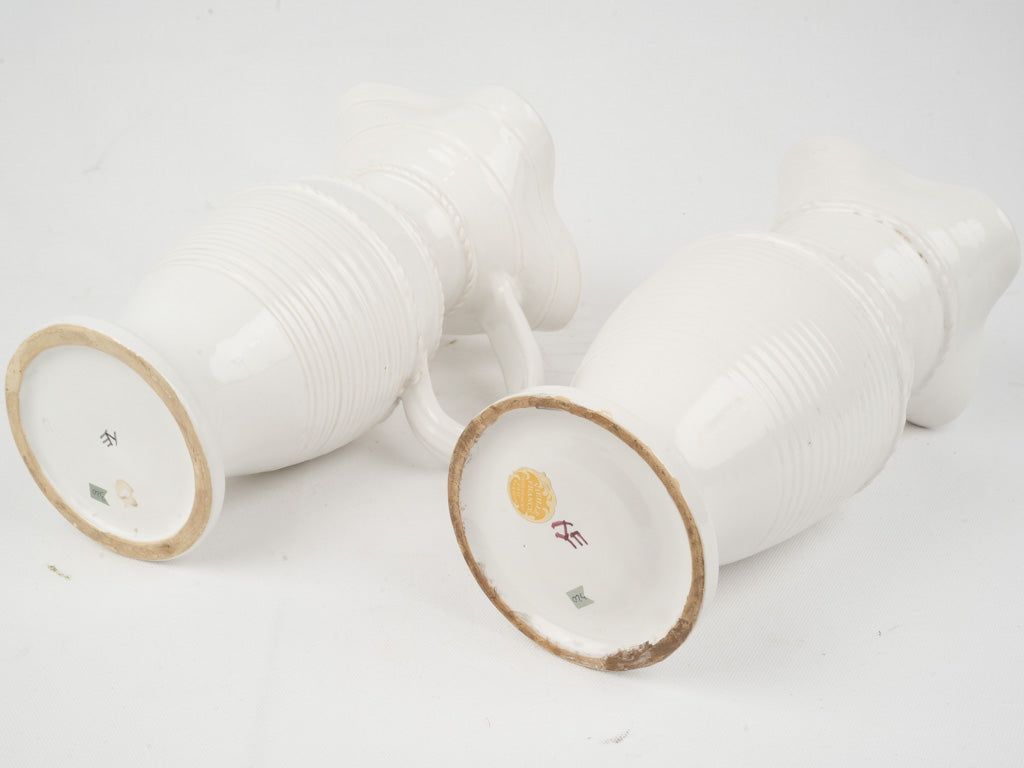 Original White Ceramic Émile Tessier Pitchers