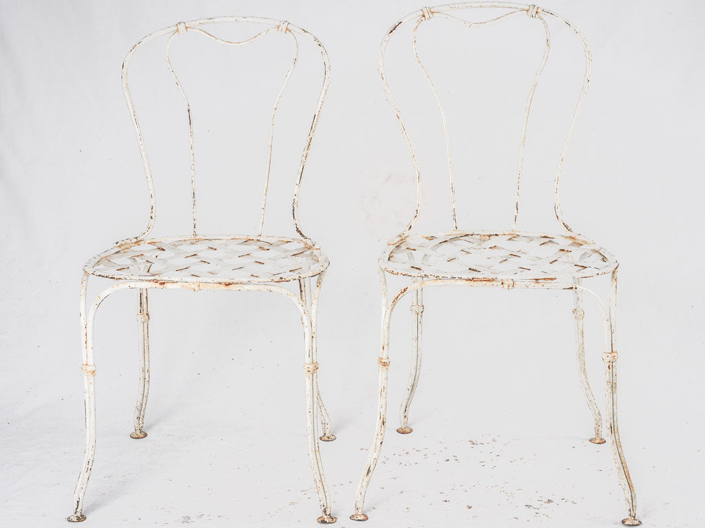 Retro white lattice French chairs