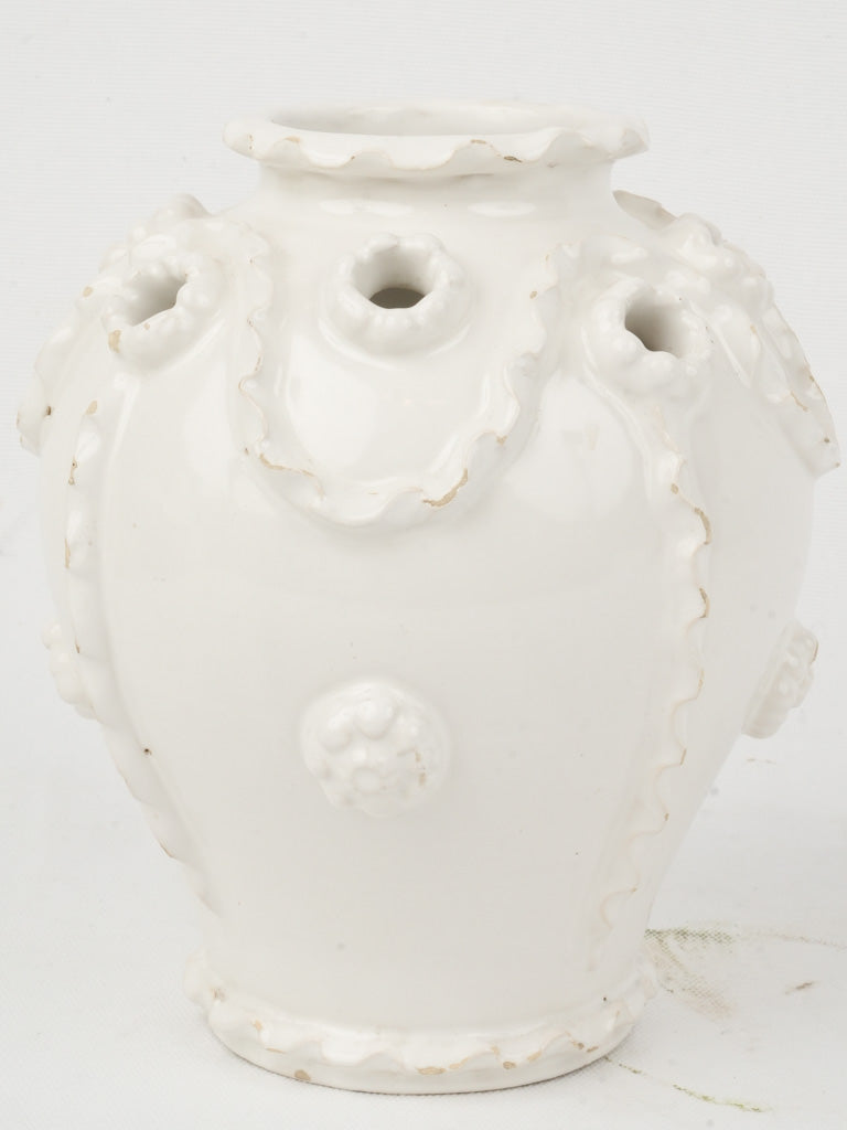 Antique white tulipiere vase