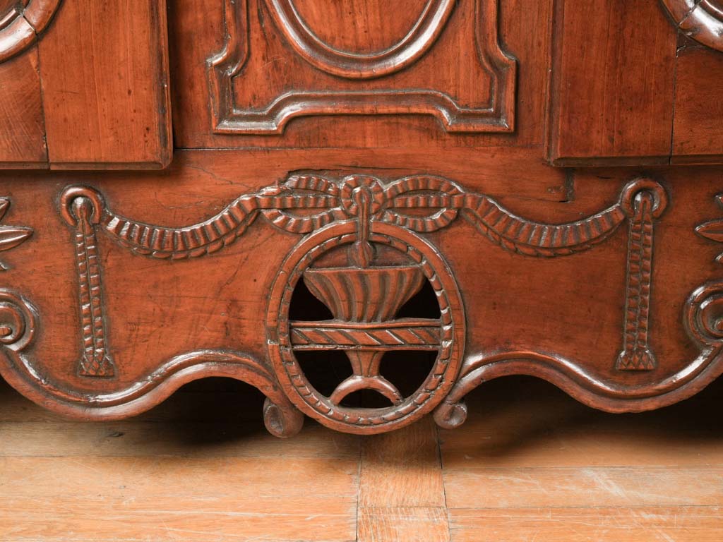 Classic cherrywood scrolling-leg credenza