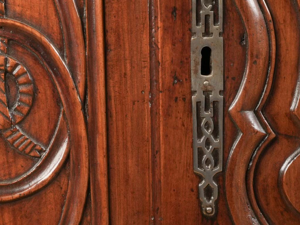 Decorative curved-apron walnut sideboard