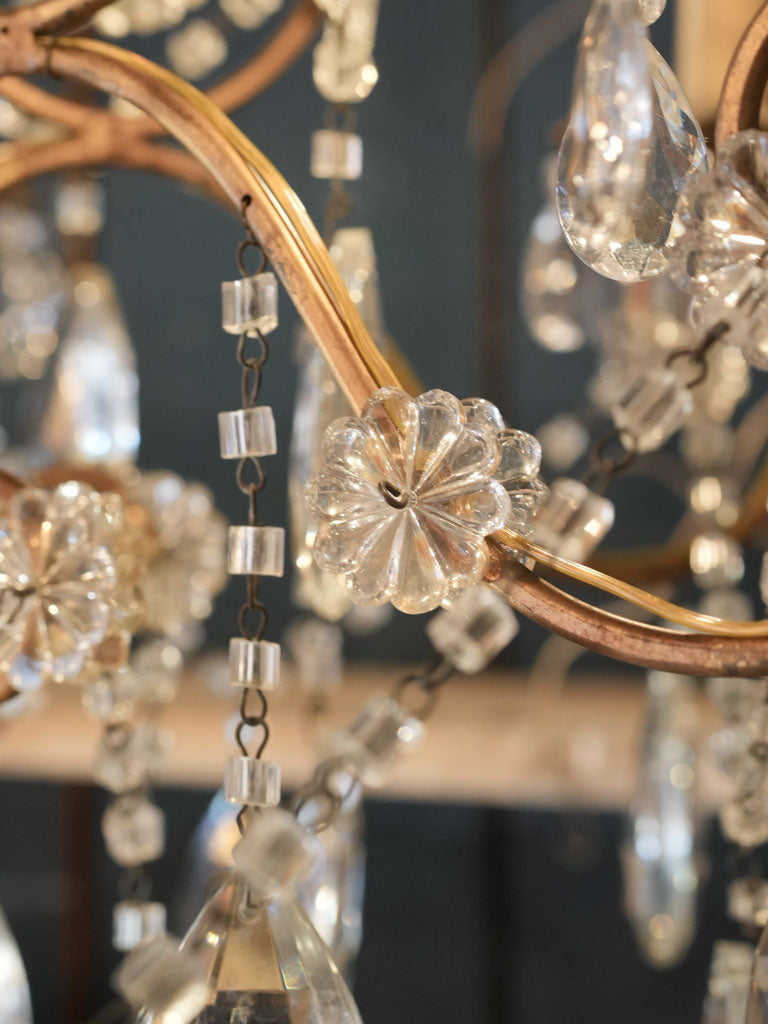 Charming Italian Vintage Glass Pendant Chandelier