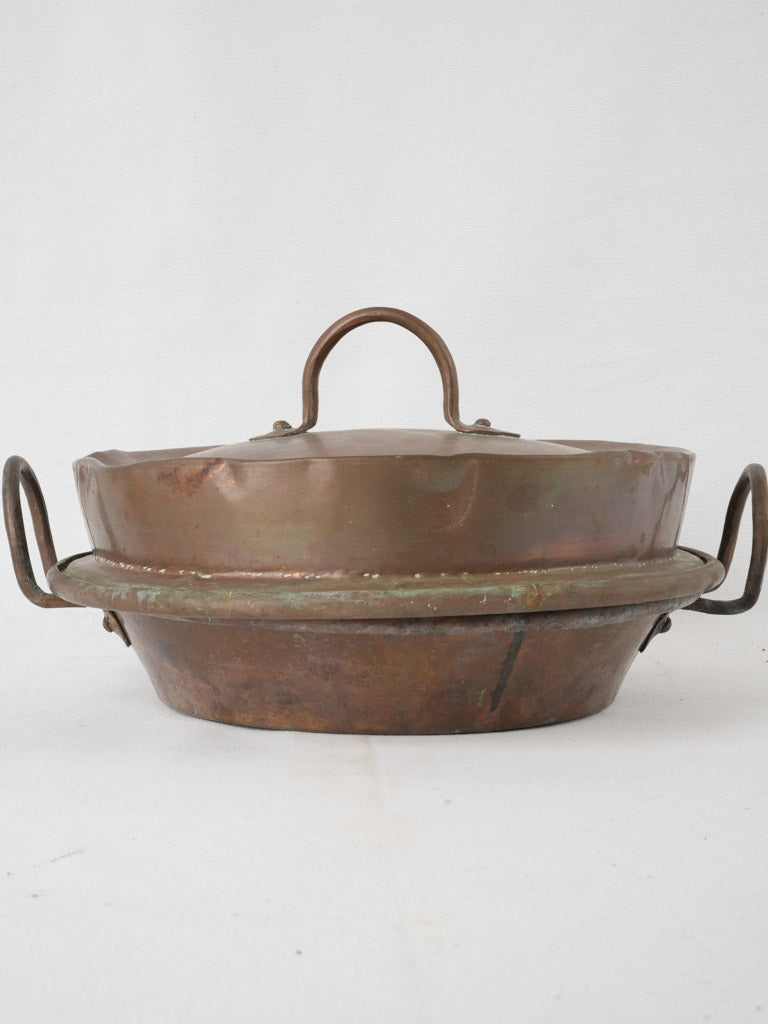 Authentic, aged, copper, Provencal, steaming pot