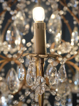 Graceful Rococo Style Gold Crystal Chandelier