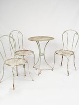 Late 19th Century French Wrought Iron Garden Setting - 3 chairs 1 table