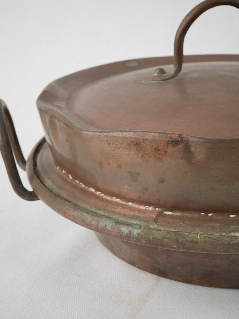 Vintage, 19th-century, French, copper, lidded pot