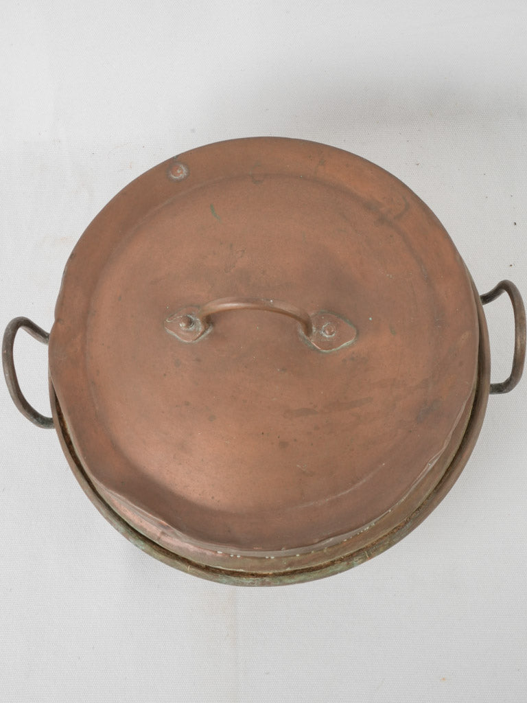 Classic, aged, French, copper, baking pot