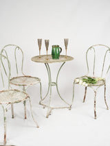 Late 19th Century French Wrought Iron Garden Setting - 3 chairs 1 table