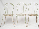 Late 19th Century French Wrought Iron Garden Setting - 3 chairs 1 table