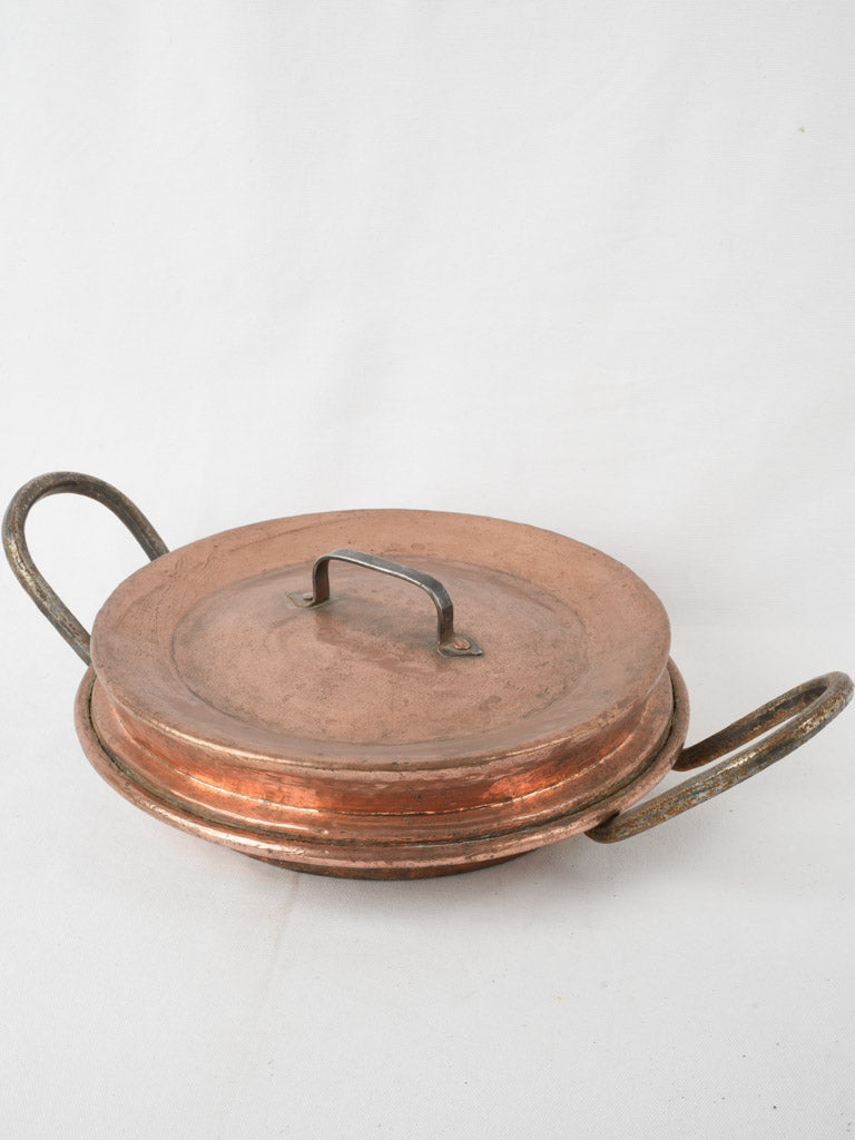 Vintage French copper warming pot