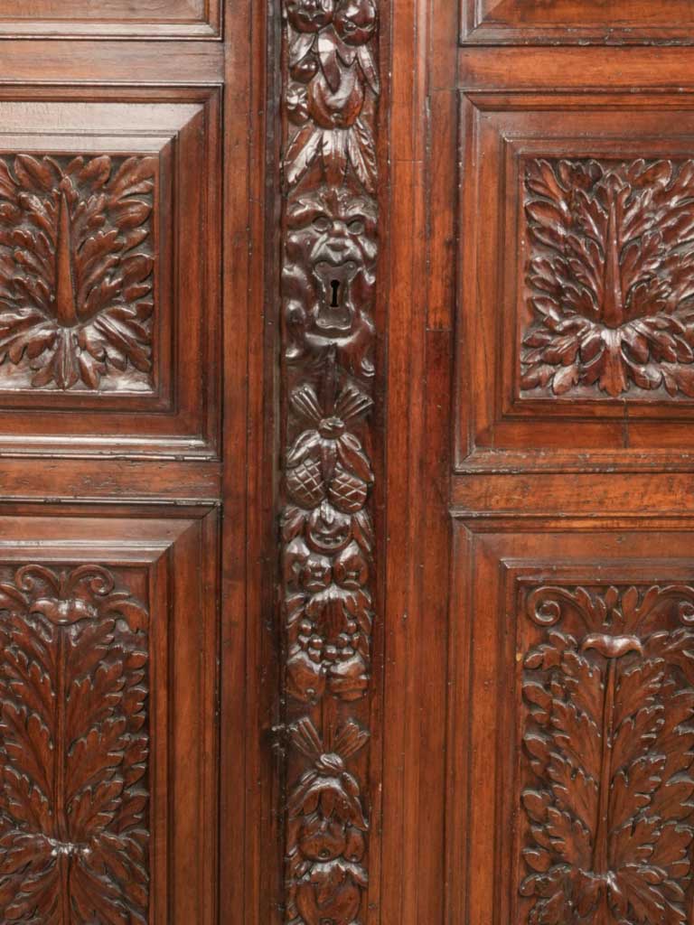 Vintage carved timber storage cabinet  