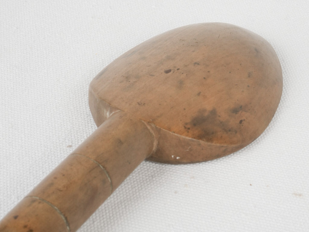 Vintage rustic wooden cream serving spoon