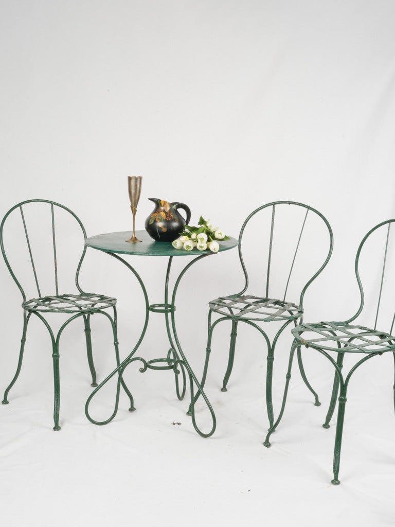 Classic green patina garden table set