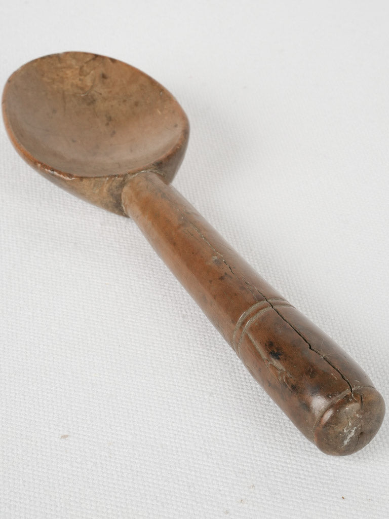 Authentic 19th-century cream ladle, wooden