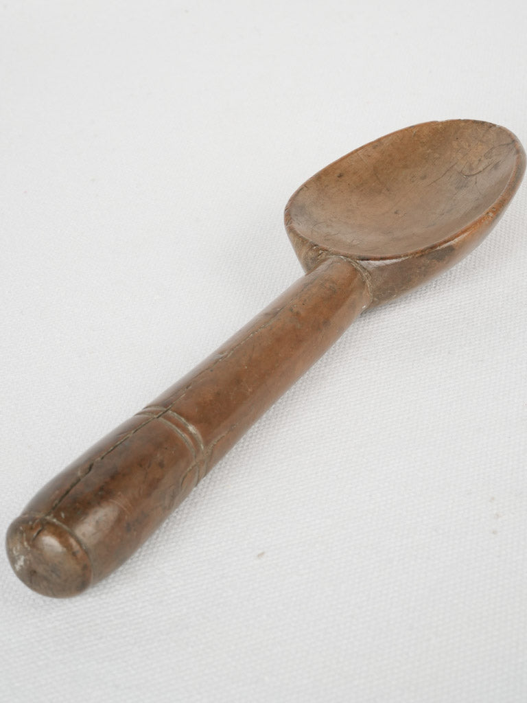 Vintage Normandy wooden cream ladle