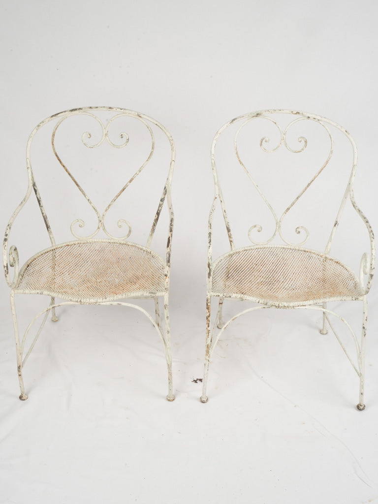 Heart-shaped, vintage garden chairs