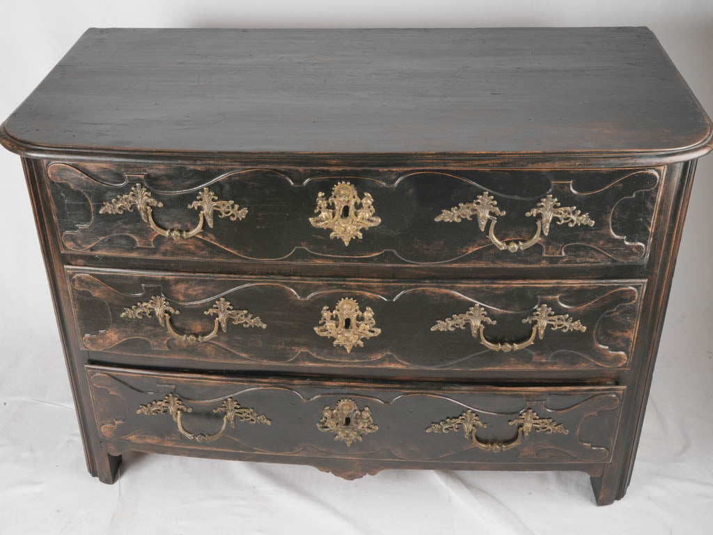 Louis XIV 3-drawer commode w/ black patina