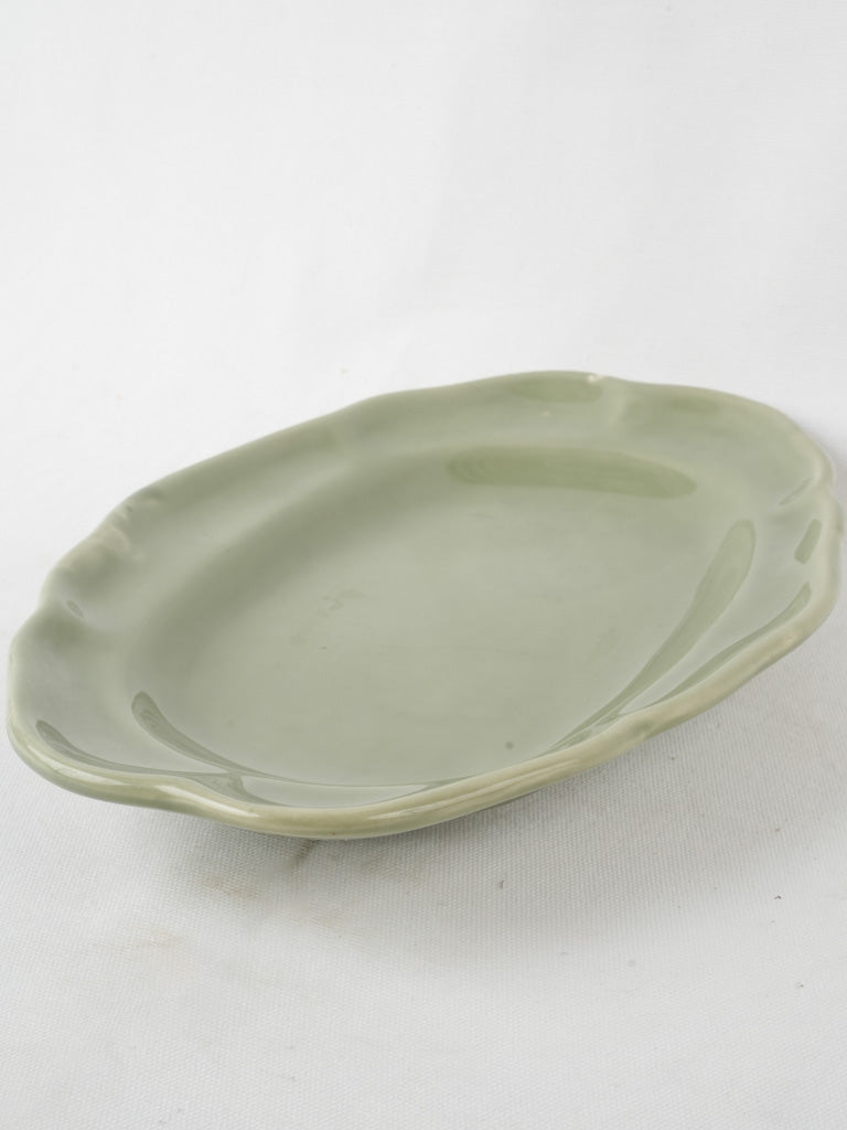 Vintage olive green oval platter