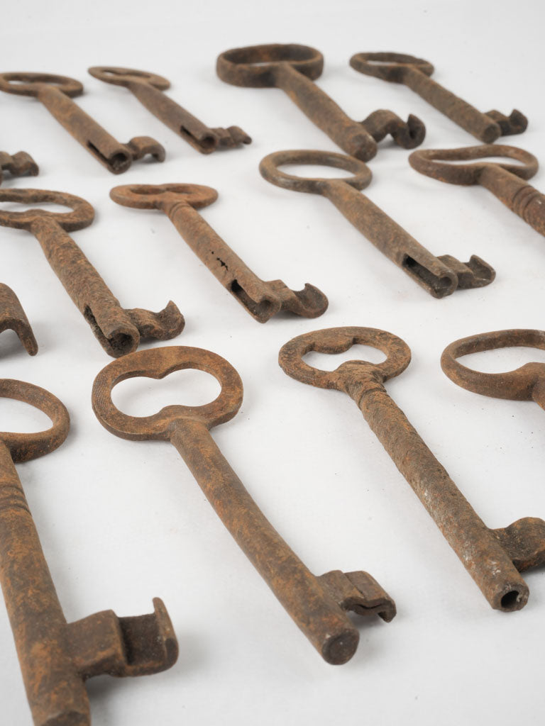 Antique rustic French iron keys