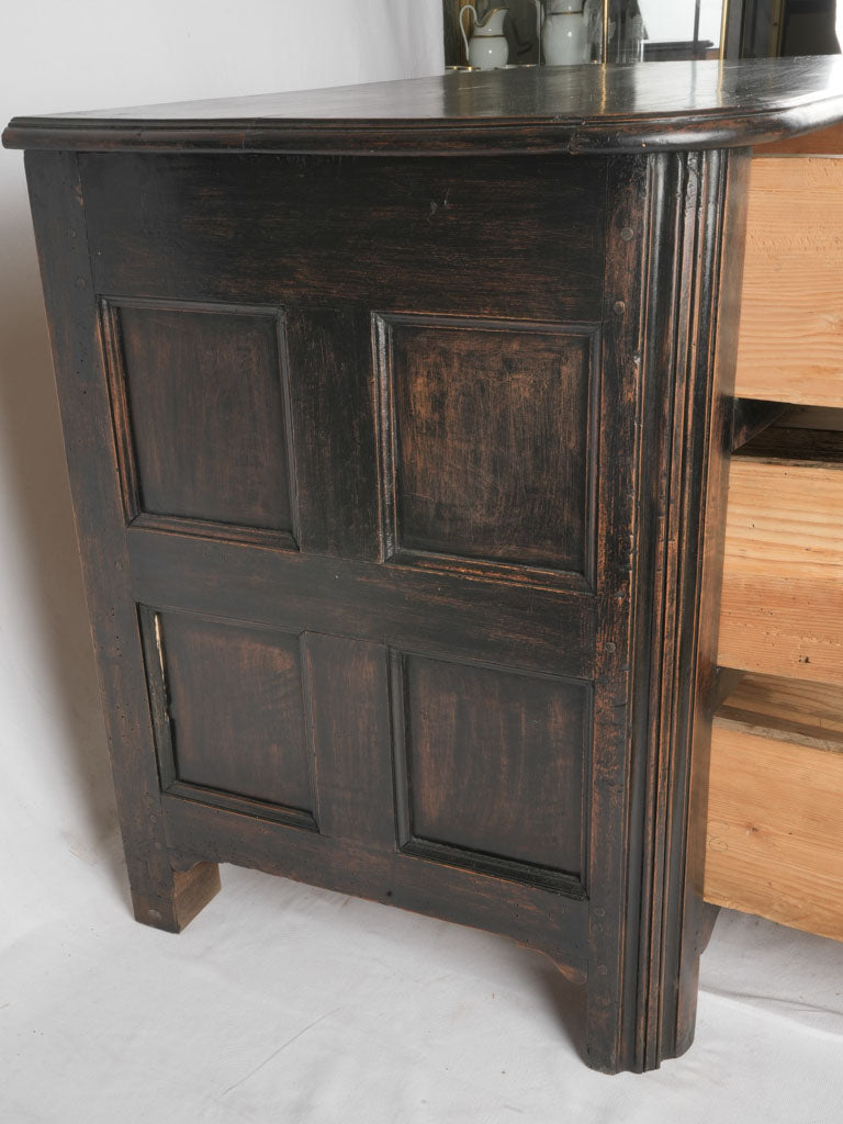 Louis XIV 3-drawer commode w/ black patina