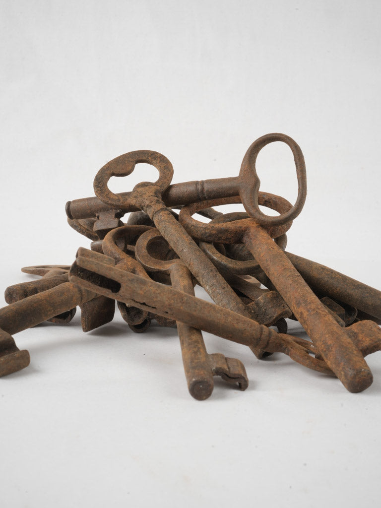 Aged decorative metal French keys