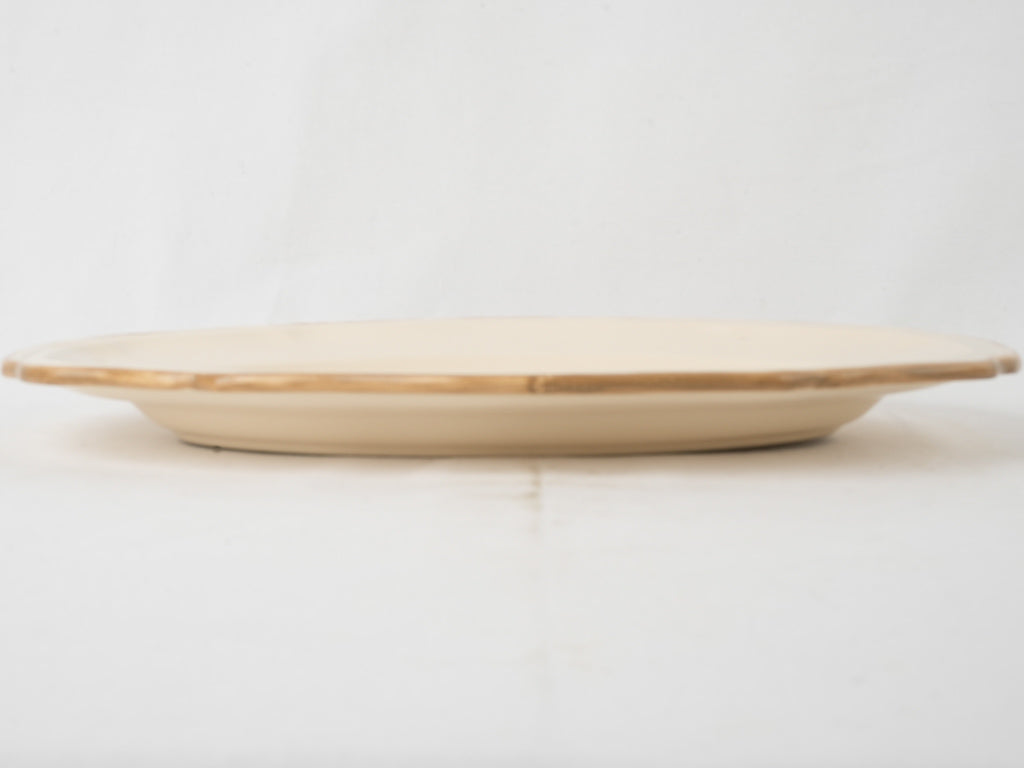 Provencal glazed oval serving dish