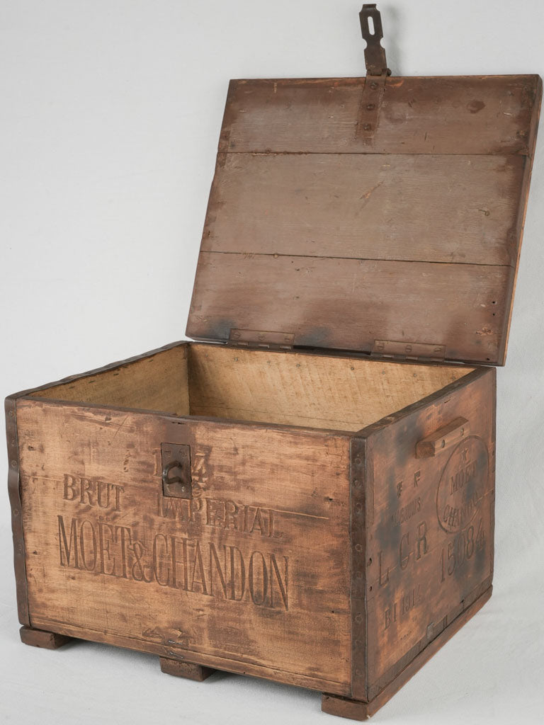 Rare, vintage wooden champagne crate