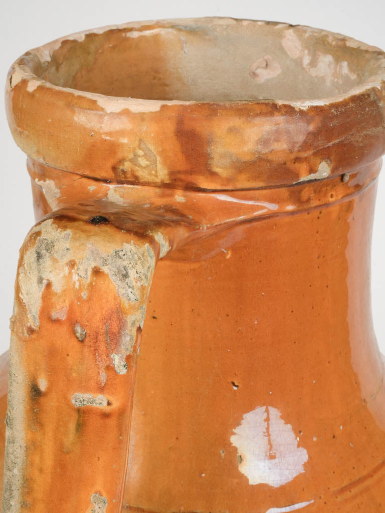 Elegant, ocher-glazed Italian capasone jar